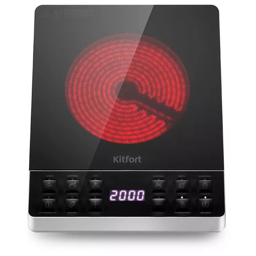Электрическая плита Kitfort КТ-139, серебристый/черный