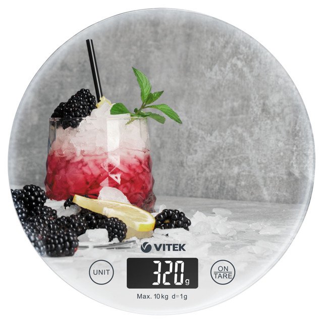 весы кухонные VITEK Harmony VT-8025 до 10кг стекло