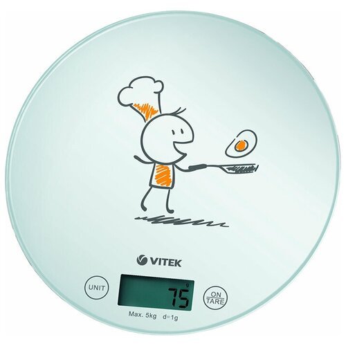 Б/У состояние отличное брак упаковки Весы кухонные Vitek VT-8018 (W) рисунок