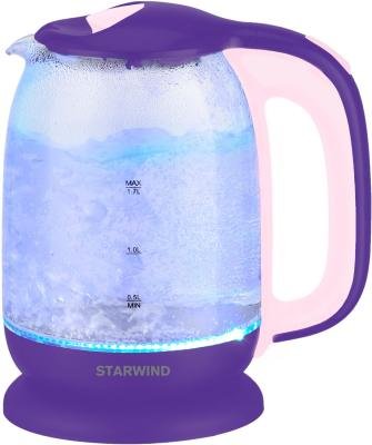 Чайник электрический StarWind SKG1513 2200 Вт розовый фиолетовый 1.7 л пластик/стекло
