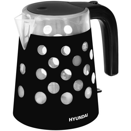 Чайник HYUNDAI HYK-G2012, черный/прозрачный