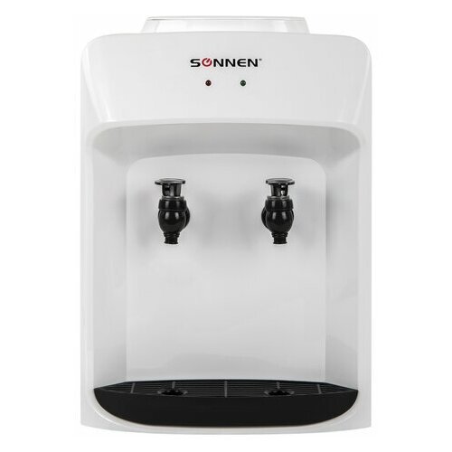 Кулер для воды SONNEN без нагрева И охлаждения, SONNEN TS-01WT, настольный, 2 крана, белый, 455411