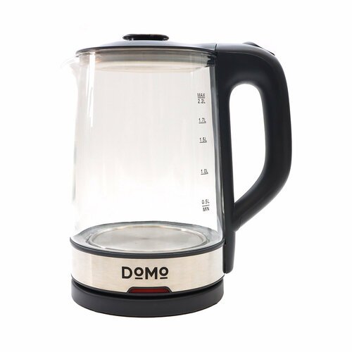 Чайник DOMO SML1803 2.2л. 2 кВт стекло/пластик, прозрачный/черный (SML1803GL)