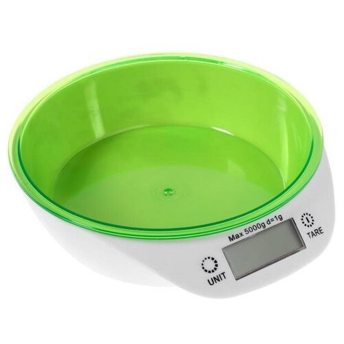 Весы кухонные Windigo LVKB-501, электронные, до 5 кг, чаша 1.3 л, зелёные 5437189
