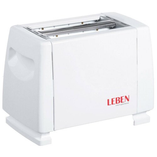 Электрический чайник Leben Тостер 750 Вт, 2 отделения, функция выжигания фигурки на хлебе, 6 степеней поджарки 475-151, белый
