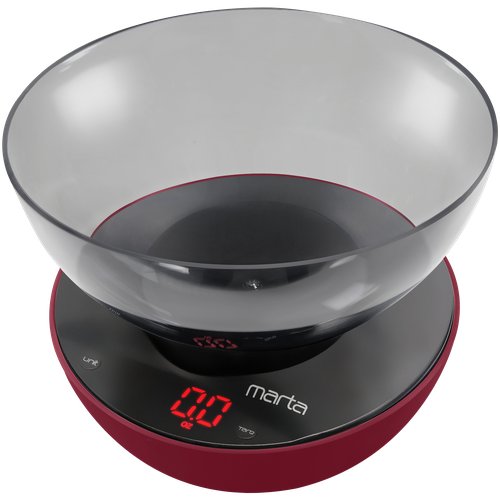 Кухонные весы MARTA MT-1648, бордовый гранат